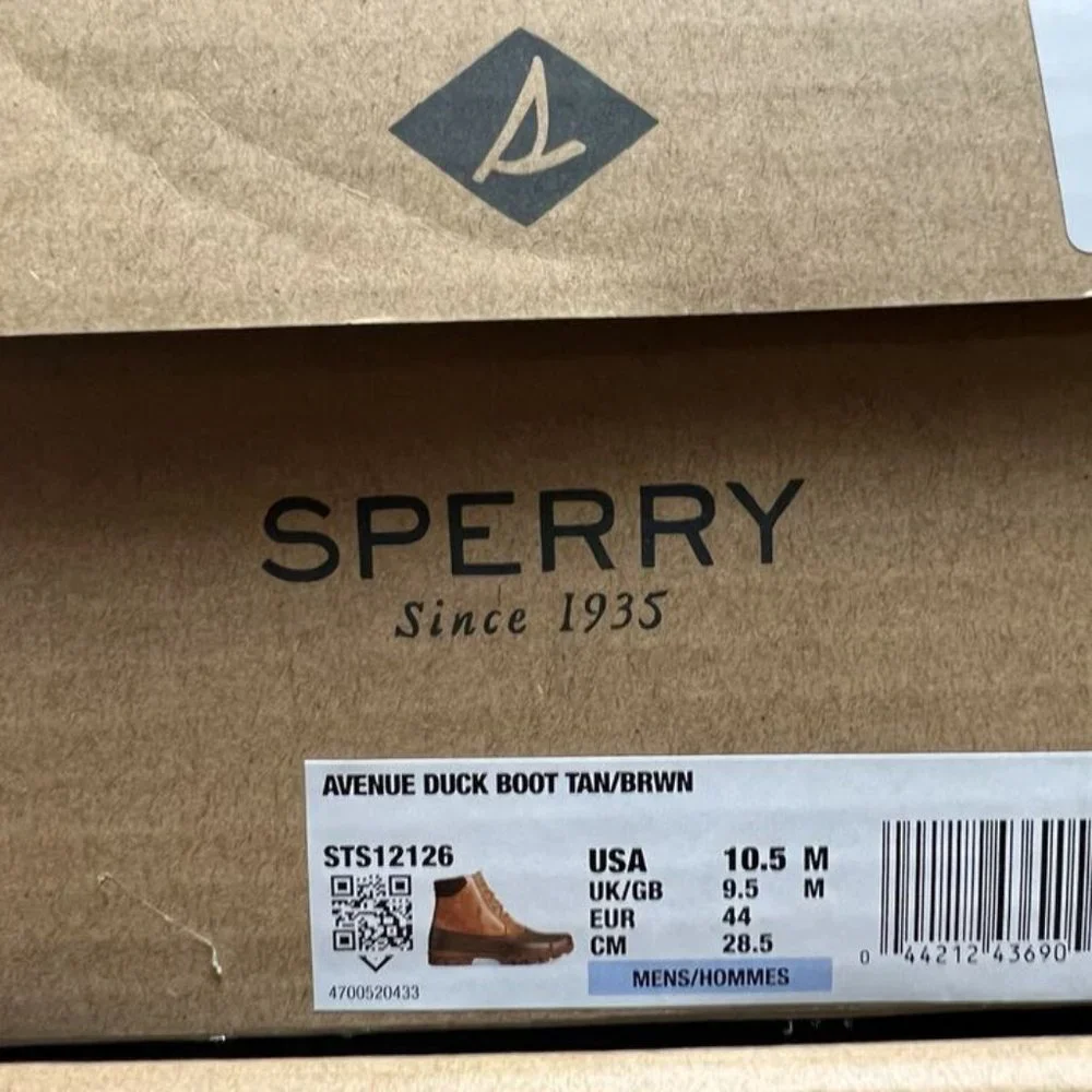 Sperry Mens Avenue Duck Boot Waterproof Tan Size 10.5 M